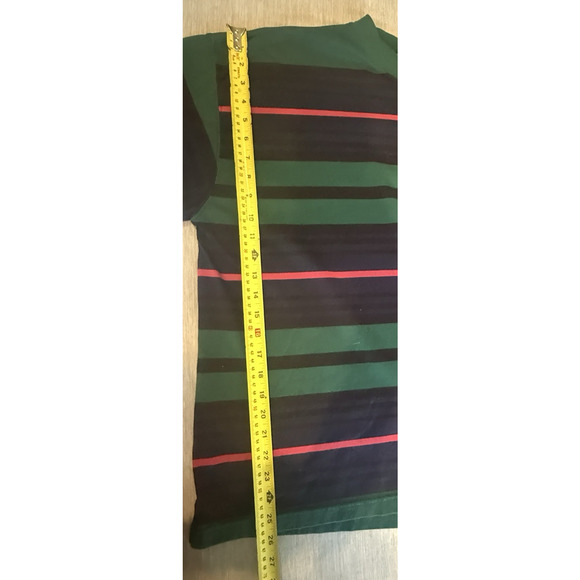 Vintage Knights of the Round Table Mens Striped Henley Polo Size L Rugby Preppy - Picture 9 of 9